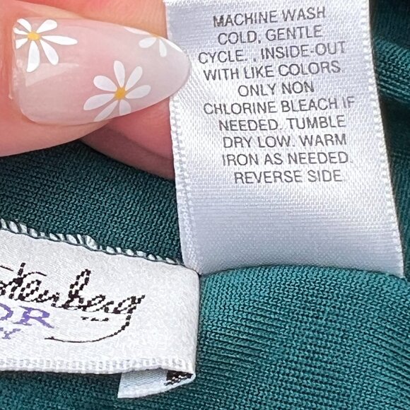 VTG Diane Von Furstenberg The Color Authority Green Velvet High Waisted Pants M - Picture 5 of 15